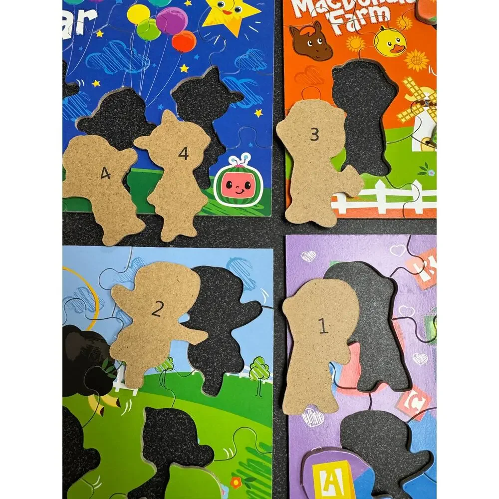 Cocomelon Set of 4 Puzzles by Moonbug Wooden Jigsaw Pre-school Age